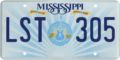 MS license plate LST305