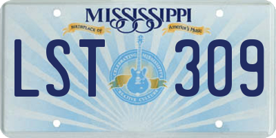 MS license plate LST309