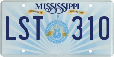 MS license plate LST310