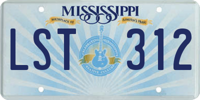 MS license plate LST312