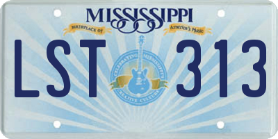 MS license plate LST313