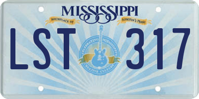 MS license plate LST317