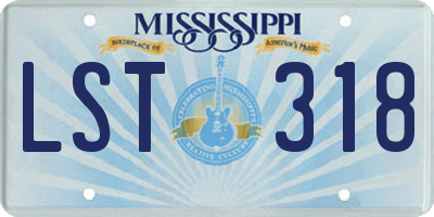 MS license plate LST318