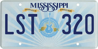 MS license plate LST320
