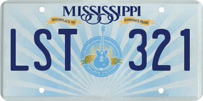 MS license plate LST321