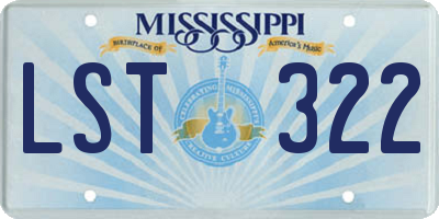 MS license plate LST322