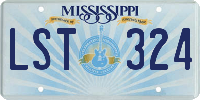 MS license plate LST324