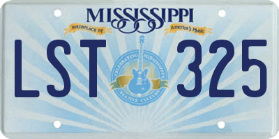 MS license plate LST325