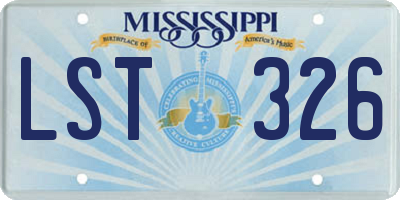 MS license plate LST326