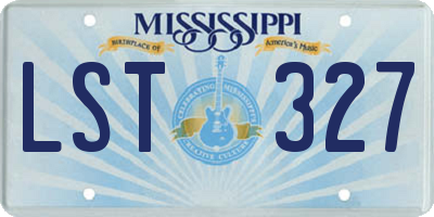 MS license plate LST327