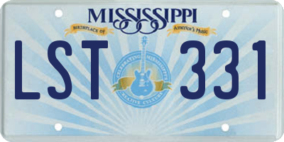 MS license plate LST331