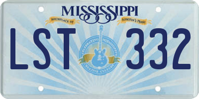 MS license plate LST332
