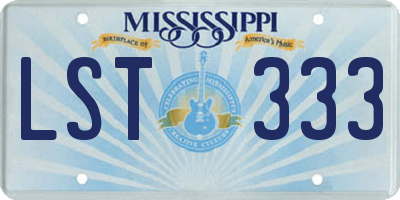 MS license plate LST333