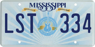 MS license plate LST334