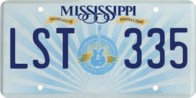 MS license plate LST335