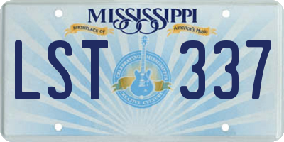 MS license plate LST337