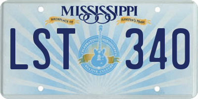 MS license plate LST340