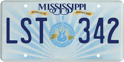 MS license plate LST342