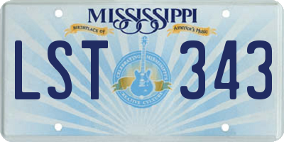MS license plate LST343