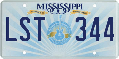 MS license plate LST344