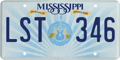MS license plate LST346