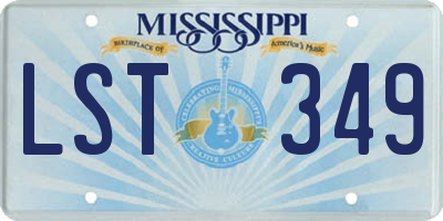 MS license plate LST349