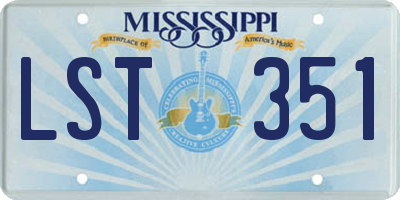 MS license plate LST351