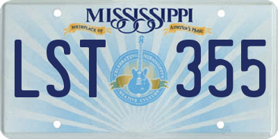 MS license plate LST355