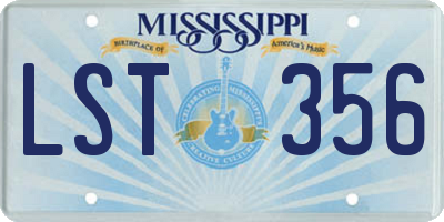 MS license plate LST356