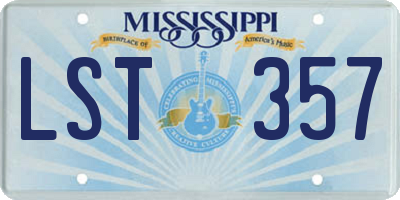 MS license plate LST357