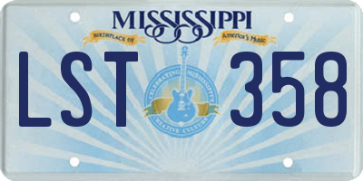 MS license plate LST358