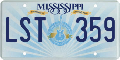MS license plate LST359