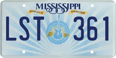 MS license plate LST361
