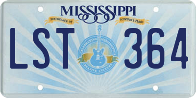 MS license plate LST364