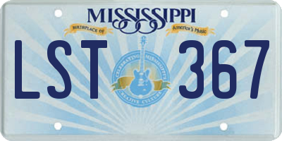 MS license plate LST367