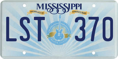 MS license plate LST370