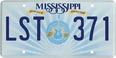 MS license plate LST371