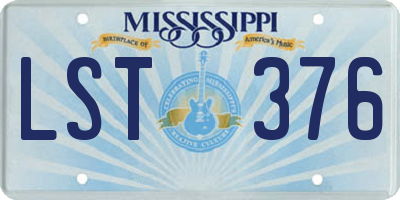 MS license plate LST376