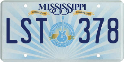 MS license plate LST378