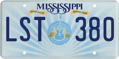 MS license plate LST380