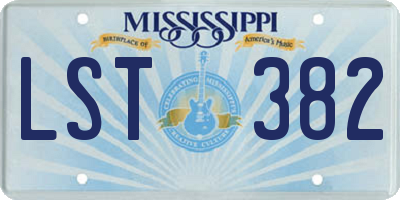 MS license plate LST382