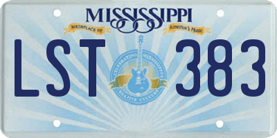 MS license plate LST383