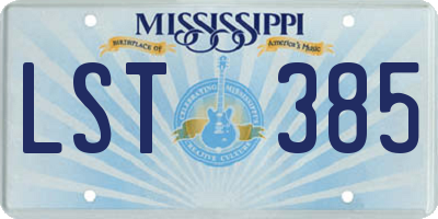 MS license plate LST385