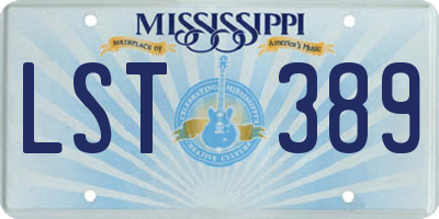 MS license plate LST389