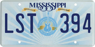 MS license plate LST394