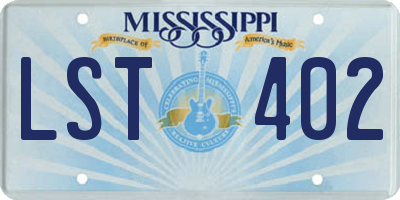 MS license plate LST402