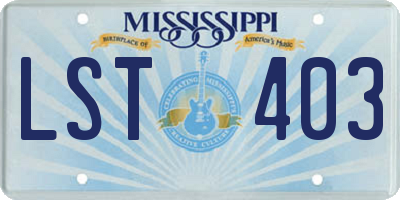 MS license plate LST403