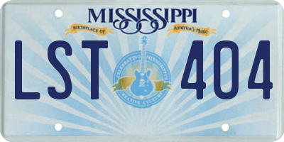 MS license plate LST404