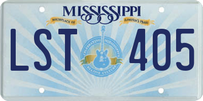 MS license plate LST405