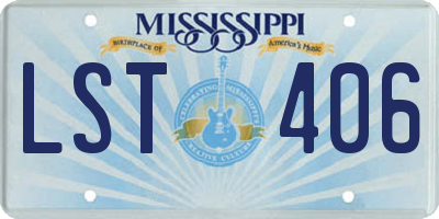 MS license plate LST406